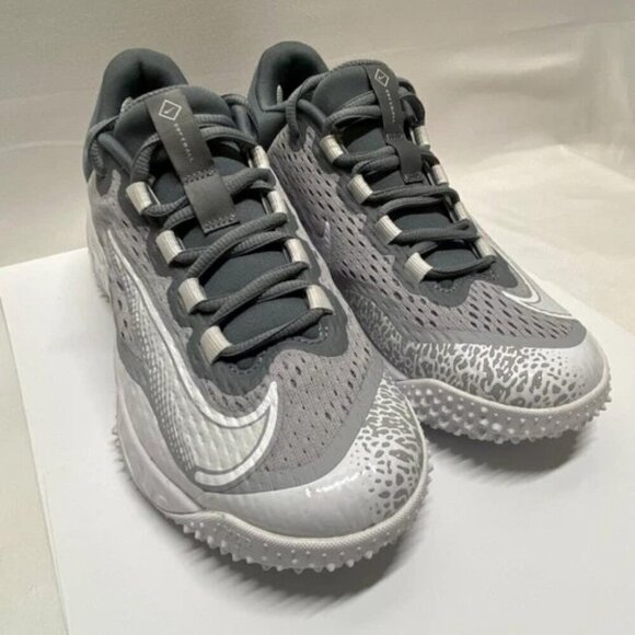 Nike Alpha Huarache Elite 4 Softball Turf Shoes Women's Size 7 Gray White EUC - Picture 6 of 15